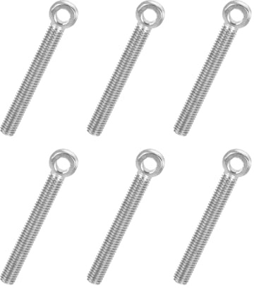 PATIKIL 6 Pz M5x40mm Bulloni Ad Occhiello Con Spalla Girevole, 304 Acciaio Inox Metrico Filettatura Completa Occhiello A Forma Di Occhio Di Pesce Foro Scanalato Bullone, Argento
