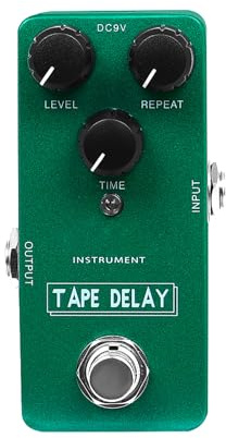 Generic Analog/Digital Gitarreffekter Pedal TAPE DISTORTION Delay för Klassiska Vintagetoner Helmetallhus Elgitarrpedal Grön Färg