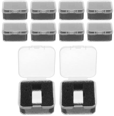Lurrose Custodia per Testine Dj in Pvc Trasparente 10 Pezzi, Scatola Porta-puntina Giradischi At3600l Antipolvere, Custodia Portatile per Riporre Stilo, Accessorio Manutenzione