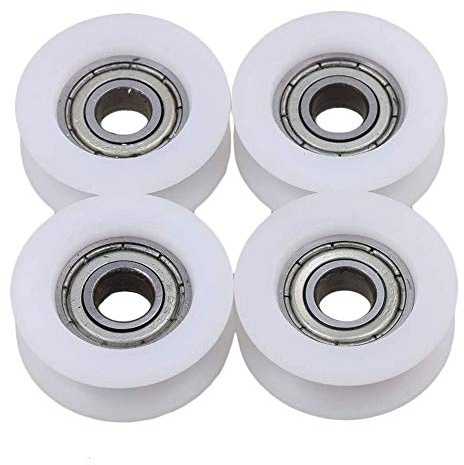 UCTOP STORE 4 st runda spår nylon remskiva U spår rullager 6 x 21 x 7 mm