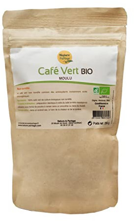 Café vert moulu, non torréfié 250G - protège l’organisme contre les radicaux libres,retarde le vieillissement cellulaire