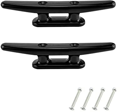 Tokaneit Festmacherklampe aus Hochertigem Nylon,Anlegeklampe,Bootsklampe,Kunststoffklampe,Nylon Klampe,Bootsklampe Kajak,Beleg-Klampe,Schwarz,100mm,2 Stück