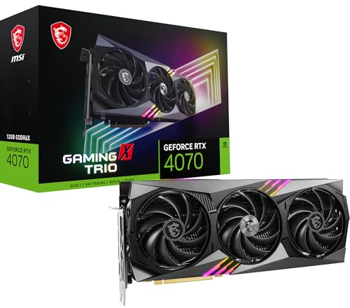 MSI GeForce RTX 4070 GAMING X TRIO 12G - Scheda Video Gaming 12GB GDDR6X (21Gbps/192-bit), PCIe 4.0 - TRI FROZR 3 (3 x TORX Fan 5.0), RGB - HDMI 2.1, DisplayPort 1.4a