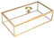 Homtone 20x11x6cm Kupfer Goldene Vintage Glasbox mit Abdeckung, Dekorative Schmuck Andenken Display Organizer Klare Rechteck Goldene Box für Hochzeitsfeier Dekor mit offenem Deckel