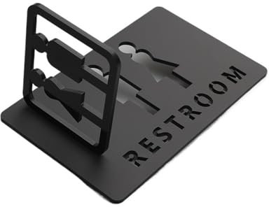 Cartel wc Señales de inodoro, centro comercial, edificios de oficinas, placas de puerta, placa indicadora de recordatorio, señal de orientación, señalización de Wc, montaje lateral 3D universal(B,20x1