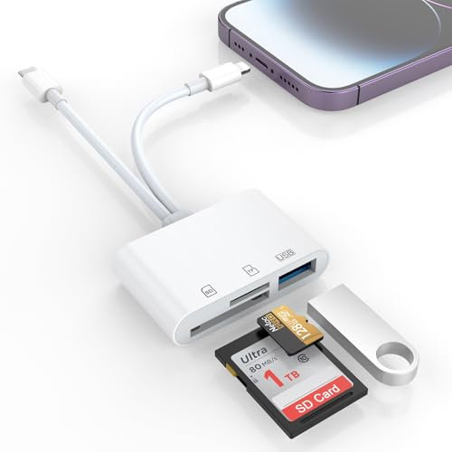 Adattatore Lettore di Schede SD, Lettore Scheda SD per PC USB C, Plug and Play Lettore per Fotocamere MicroSD, per Computer/Android Smartphone/Tablet con OTG Funzione