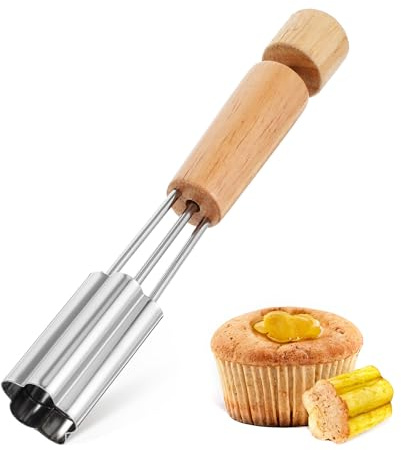 Oruola Cupcake Corer Tool - Stainless Steel Cupcake Hole Punch for Filling, Durable Cupcakes Filler Tool with Flower Design for Baking Accessories