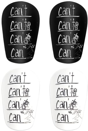 SUNNIFLY 2 Pares de Espinilleras Personalizadas, Mini Espinilleras Futbol Niño, 9,5 x 6cm, Aptas para Niños y Jóvenes (Negras+Blancas)