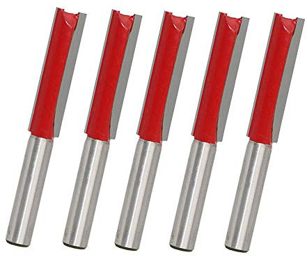 5PCS 1/2'' Shank Double Blade Straight Router Bits Kitchen Worktop Router Cutter Bit Woodworking Cutter Bit Tool