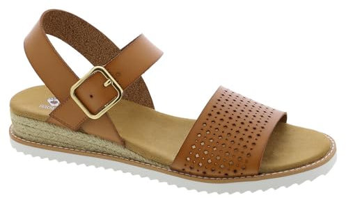 Skechers Damen Desert Kiss-Sunny Flair Vegane perforierte Viertelriemensandalen Sandale, Gepäck, 37 EU