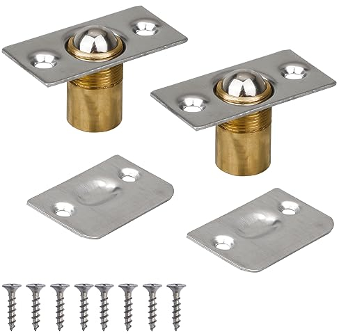 YSDMY 2 Stück Door Ball Catch mit Schrauben Tür Kugelschnäpper Edelstahl Schranktür Ball Catch Schranktür Kugelverschluss Silber für Haushalte, Küchen, Schränke, Schubladen, Schränke, Bücherregale