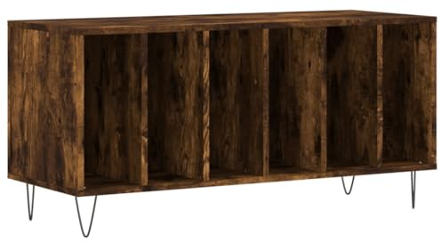 vidaXL Mobile Porta Dischi Rovere Fumo 100x38x48 cm Legno Multistrato