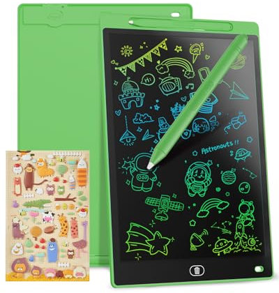 Genialba LCD Schreibtafel 12 Zoll, Buntes LCD Schreibtablett, Kindergeschenk, LCD Writing Tablet Elektronischer Tablette, Grafiktablett für Kinderspiele 2 3 4 5 6 7 Jahre alte Mädchen (Grün)