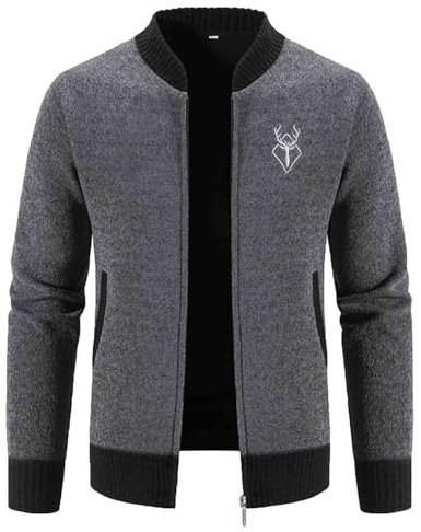 Janker Herren Tracht, Weihnachten, Herren Fleecejacke Strickjacke Hemd Jacke Norweger Pullover Fließjacke Männer Mens Jacket Trachten Cardigan Lang Jacken Winter Trachtenjanker