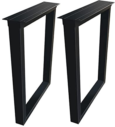 Table Legs，Set of 2 Heavy Duty Metal Table Legs for Industrial Rustic Dining Table Coffee Table Computer Desk Lacquer Black Color