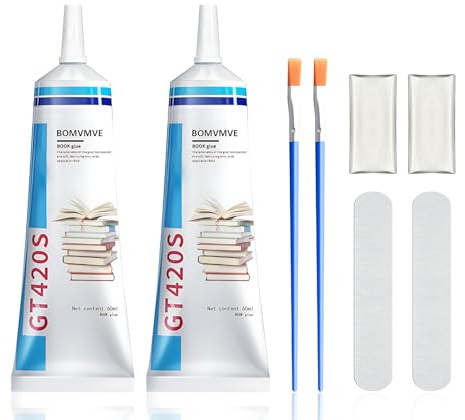 120ml Pegamento para Libros, Pegamento Flexible para Encuadernación de Libros, Pegamento Modelismo, Impermeable y Flexible para Reparar y Pegar Libros, Sobres, Tarjetas de Manualidades - Transparente