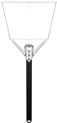 Pizza Hort Spatula - Herramienta de pala de ceniza de acero inoxidable para barbacoa | Bola de carbón de una pieza para horno de leña al aire libre, mini moldura de polvo, pala de pizza de mango