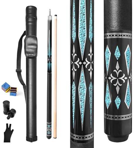 Naissgo Pool Cue Stick, 58 inch Hardwood Billiard Sticks Pool, 11.5MM Tips for Professional Snooker Players, 1/2 Cue Sticks for Billiard Table Sports