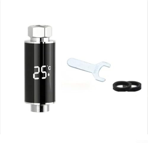 Termometro digitale idroelettrico da doccia con display a LED e indicatore di sicurezza della temperatura, adatto per bagno, cucina, rubinetti con interfaccia standard da 1/2 (B)