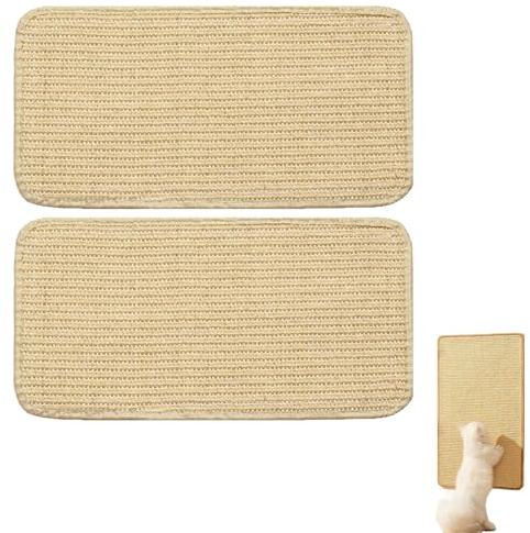 Alfombrilla rascadora para conejos, 2 piezas de rascador para pared de gato, alfombrilla de sisal natural para roedores, autoadhesivas, accesorios para conejos, jaula para mascotas, ropa de cama para