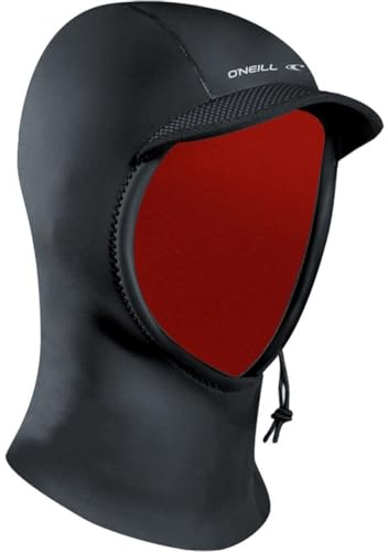 O’Neill Psycho 3mm Neoprene Wetsuit Hood, Wind-Resistant Head Warmth and Protection for Cold Water Surfing and Diving, Black, Small