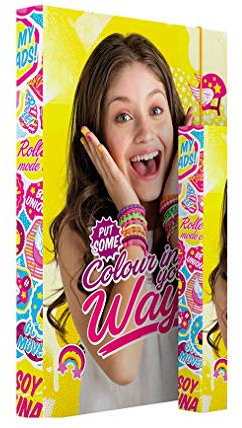 Heftordner Heftbox A4 Soy Luna für Hefte Mappen Heftmappe Ordnermappe Ordnungsmappe Hefter Kinder Mädchen Gummizugmappe + Sticker-von-Kids4shop