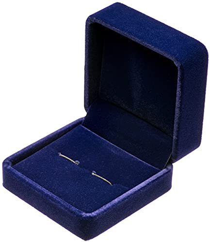 POKOFO Kleine dunkle Klassische samt Manschettenknopf Box Case (Blau) für Erwachsene, Unisex - Manschettenknopf-Etui, CUFF_LINK, 7 x 7 x 4 cm, Dark Blue, Blue