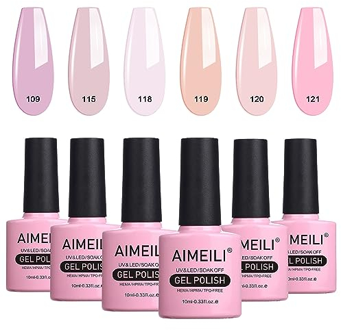 AIMEILI Gel Nail Polish Set Soak Off UV LED Gel Polish Multicolour/Mix Colour/Combo Colour Of 6pcs X 10ml - Gift Kit 31