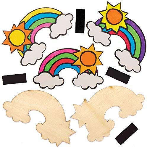 Baker Ross AT741 Magnet-Set, Regenbogen-Sand, für Kinder, Kunst- und Bastelprojekte, 10 Stück, gemischt