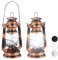 Relaxdays 2 x Sturmlaterne LED, Retro Sturmlampe als Fensterdeko oder elektrische Gartenlaterne, batteriebetrieben, Kupfer