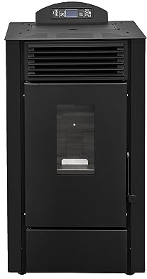 STUFE A PELLET ITALIA California 10 KW - Stufa ad Aria Ventilata Efficienza 90% Scalda 80m² Autonomia 20H Programmabile 5 Velocità e Potenze Design Compatto Garanzia 24 Mesi Nero