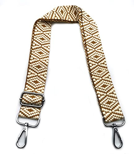 Correa Bolso Ajustable Marrón Claro, Correa de Hombro Intercambiable para Bolsos Bandolera con Mosquetón Plateado 3.8cm, Bolsa Correa Ancha para Bolsos de Mujer, Accesorios Crossbody, #1