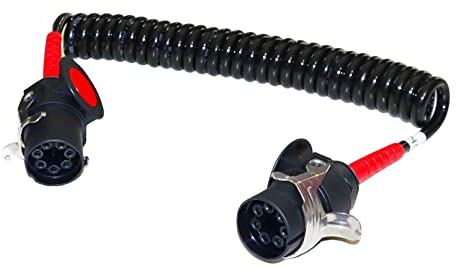 SERTPLAS Cable espiral de 7 polos 24V ADR ABS/EBS espiral eléctrica con conectores de 4M para camión, cable de remolque