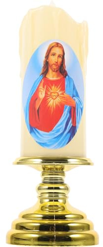 Veemoon Bougie LED Électronique sans Flamme Lampe De Prière Transparent pour Décoration Église Et Maison Bougie Lifelike avec Éclairage LED Idéale pour Ambiance Chaleureuse Et