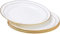 New Bone China Tafelservice, weiße Porzellanteller, Dessertteller, Servierteller, runde Mittagssalatteller, Porzellan-Servierteller, weißer Speiseteller mit Goldrand, Speiseteller, 4 Stück,