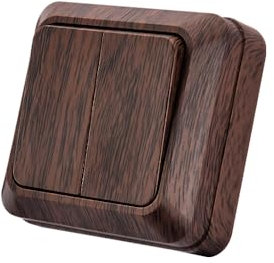 Interrupteur va et vient,interrupteur mural Grain de bois foncé 2 voie,interrupteur mécanique mural 86 mm, interrupteur standard 10 Amp, 250 V
