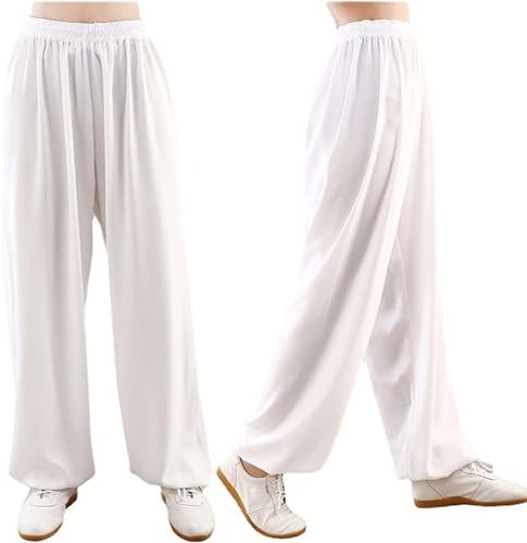 Generisch Tai-Chi-Hosen Bequem Atmungsaktiv Kampfkunst Tai Chi Trainingshosen für Kampfsport Taiji Kung Fu Wushu Yoga Unisex Damen Herren Freizeithose,04,XXS