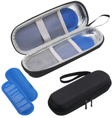 Estuche Insulina Bolsa de Insulina de Viaje de Temperatura Constante con 2 Bolsas de Hielo Portátil Medicamentos Estuche de Viaje para Tomar Bolígrafos de Insulina Organizador Diabéticos (Negro)