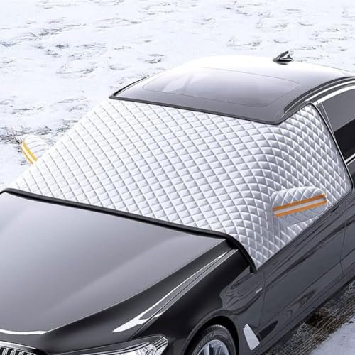 LINTINGLIHAI Copertura Parabrezza Auto Inverno per Ford Fiesta/Fiesta Zetec S/Fiesta Mountune/Fiesta St, Antigelo Neve Parabrezza Vetro Copri Ripiegabile Antighiaccio Protezione,A/155 * 110cm