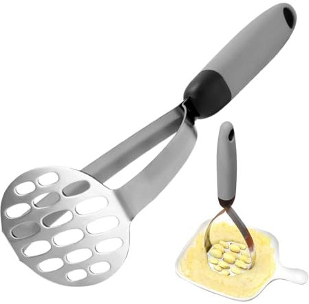 Potato Smasher Tool, Potato Masher | Manual Grinder for Vegetables | Heavy Duty Stainless Steel Potato Masher, Professional Musher Kitchen Tool with PP Handle for Meat Vegetables