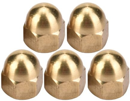 Brass Acorn Nut Kit, Dome Head Cap Hex Nuts Set Vehicle Fasteners M3-M12, Made of Brass, for Machinery, Furniture, Cars (M6(20PCS))