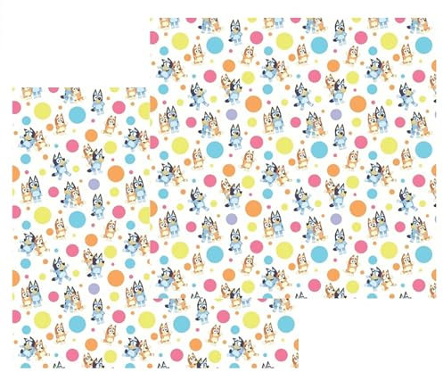 Geschenkpapier-Set, Blau, 2 Packungen mit 4 m Geschenkpapier, Geburtstagsrolle