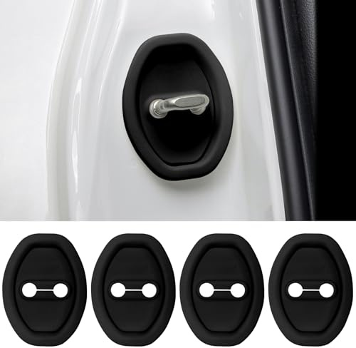 4 pezzi copertura per serratura della porta dell'auto, protezione per serratura della porta, copertura universale in silicone, decorazione per la maggior parte dei veicoli (nero)