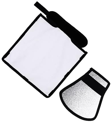 Yardenfun 2 Pezzi Piastra Riflettente per Flash Fotografia Diffusore Luce Morbida Angolabile Riflettore Esterno e Resistente per Fotocamere DSLR per Foto Indoor e Outdoor