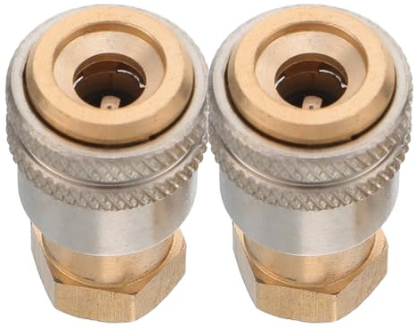 Warmhm Lot De 2 Mandrins De Gonflage À Verrouillage Rapide En Laiton 1/4'' Adaptateurs Pour Compresseur D'Air Compatible Valves Étanchéité Sécurisée Pour Voitures Motos Vélos