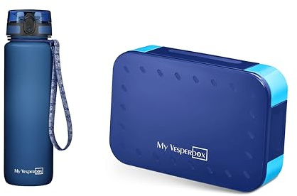 My Vesperbox - Mini Lite Set – Bento Box & Trinkflasche 750ml – Lunchbox mit variablen Fächern – Brotdose für Kinder – auslaufsicher, BPA-frei – ideal für Schule & Kindergarten