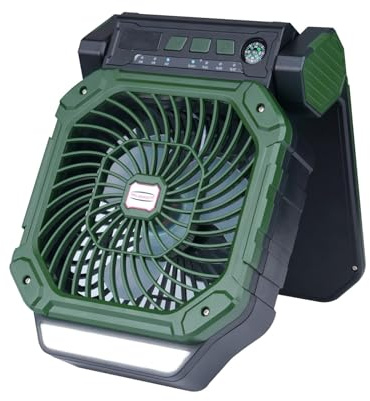 Elnwnnkc Ventilateur De Camping USB Rechargeable Batterie 7800 MAh 4 Vitesses Minuterie Lumière LED pour Activité Plein Air Tente Refroidisseur Chambre À Coucher Ventilateur Extérieur À