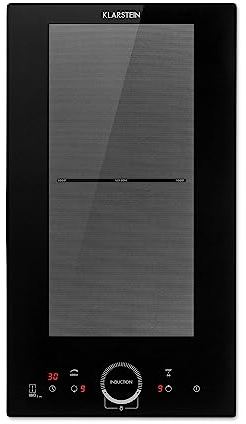 Klarstein Plaque de Cuisson Electrique à Induction, 3500W, Encastrées 2 Feux, Tables de Cuisson Encastrable, Contrôle Tactile, Rechaud pour la Cuisine