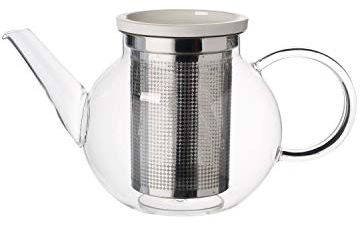 Villeroy und Boch Artesano Hot und Cold Beverages Teekanne M mit Sieb, 1 L, Borosilikatglas/Edelstahl, Klar