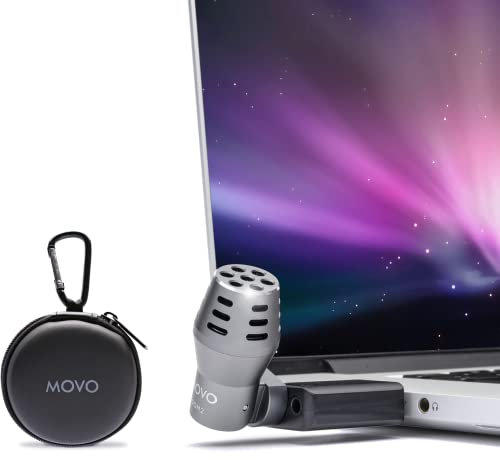 Movo Mini Omnidirectional USB Computer Microphone with USB Adapter Compatible with Laptop, PC and Mac, Perfect Podcasting, Gaming, Remote Work, Conference, Livestream, VOIP and Desktop Mic